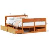 Cadre de lit sans matelas cire marron 135x190cm bois pin massif 