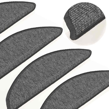 Tapis d'escalier autocollants 15 pcs 56x17x3 cm Beige et gris 