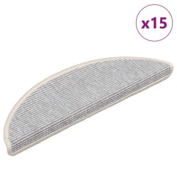 Tapis d'escalier autocollants 15 pcs 56x17x3 cm Argenté 