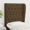 Tête de lit avec oreilles Marron foncé 83x23x118/128 cm Tissu 