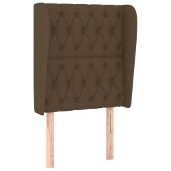 Tête de lit avec oreilles Marron foncé 83x23x118/128 cm Tissu 