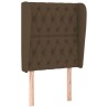 Tête de lit avec oreilles Marron foncé 83x23x118/128 cm Tissu 