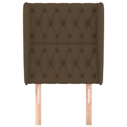 Tête de lit avec oreilles Marron foncé 83x23x118/128 cm Tissu 