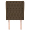 Tête de lit avec oreilles Marron foncé 83x23x118/128 cm Tissu 