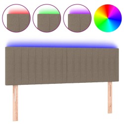 Tête de lit à LED Taupe 144x5x78/88 cm Tissu 