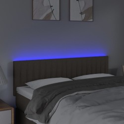 Tête de lit à LED Taupe 144x5x78/88 cm Tissu 