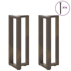 Pieds de table console en T, 2 pièces, noir, 38 x 25 x (72-73) cm, acier 