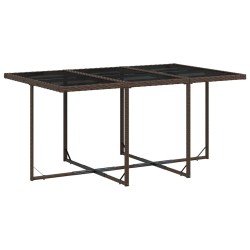 Ensemble à manger de jardin et coussins 7 pcs marron rotin 