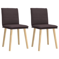 Chaises à manger lot de 2 marron foncé tissu 