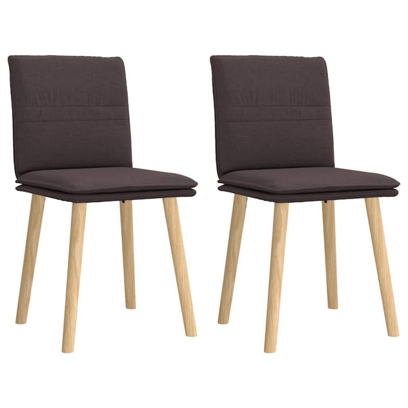 Chaises à manger lot de 2 marron foncé tissu 