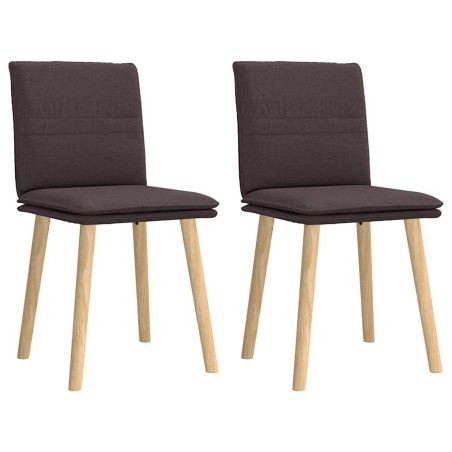Chaises à manger lot de 2 marron foncé tissu 