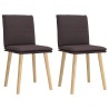 Chaises à manger lot de 2 marron foncé tissu 