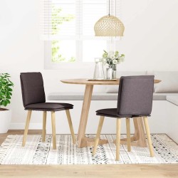 Chaises à manger lot de 2 marron foncé tissu 