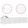 Chenil d'extérieur pour chiens avec toit argenté 10x2x2,5 m 