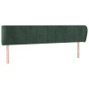 Tête de lit avec oreilles Vert foncé 183x23x78/88 cm Velours 