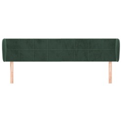Tête de lit avec oreilles Vert foncé 183x23x78/88 cm Velours 