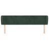 Tête de lit avec oreilles Vert foncé 183x23x78/88 cm Velours 