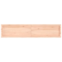 Comptoir de salle de bain 180x40x(2-6)cm bois massif non traité 