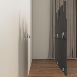 Tête de lit murale Gris 127,5x3x80 cm Bois massif de pin 