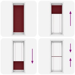 Store plissé rouge bordeaux 70x200 cm largeur du tissu 69,4 cm 