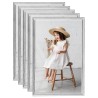 Collage de cadres photo 5 pcs de mur Argenté 70x90 cm MDF 