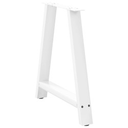 Pieds de table à manger en forme de A 2 pièces Blanc 80 x (72-73) cm Acier 