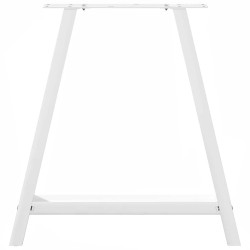Pieds de table à manger en forme de A 2 pièces Blanc 80 x (72-73) cm Acier 