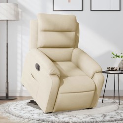 Fauteuil inclinable électrique crème tissu 