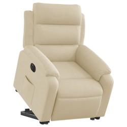 Fauteuil inclinable électrique crème tissu 