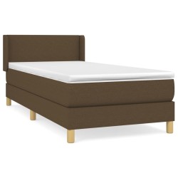 Sommier à lattes de lit avec matelas Marron foncé 100x200 cm 