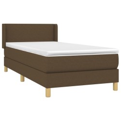 Sommier à lattes de lit avec matelas Marron foncé 100x200 cm 