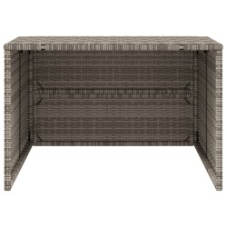 Garage pour robot tondeuse gris 86x90x52/57 cm résine tressée 