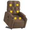 Fauteuil inclinable de massage électrique Marron Tissu 