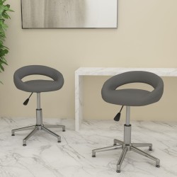 Chaises pivotantes à manger lot de 2 gris similicuir 