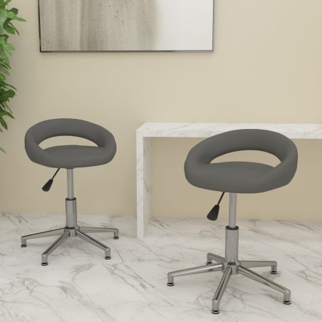 Chaises pivotantes à manger lot de 2 gris similicuir 