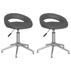 Chaises pivotantes à manger lot de 2 gris similicuir 