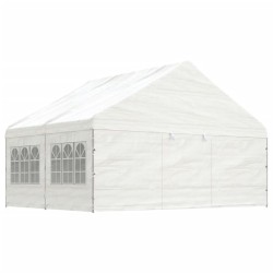 Belvédère avec toit blanc 4,46x5,88x3,75 m polyéthylène 