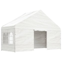 Belvédère avec toit blanc 4,46x5,88x3,75 m polyéthylène 