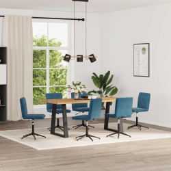 Chaises à manger lot de 6 bleu velours 