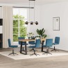 Chaises à manger lot de 6 bleu velours 