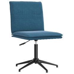 Chaises à manger lot de 6 bleu velours 