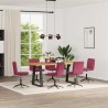 Chaises à manger lot de 6 rouge bordeaux velours 