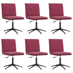 Chaises à manger lot de 6 rouge bordeaux velours 