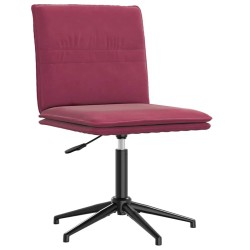 Chaises à manger lot de 6 rouge bordeaux velours 