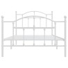 Cadre de lit métal sans matelas et pied de lit blanc 100x190 cm 