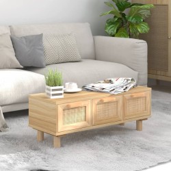 Table basse Marron 80x40x30 cm Bois d'ingénierie et pin massif 