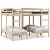 Lit superposé triple 140x200/70x140 cm bois de pin massif 