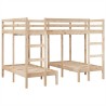 Lit superposé triple 140x200/70x140 cm bois de pin massif 