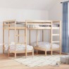 Lit superposé triple 140x200/70x140 cm bois de pin massif 