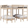 Lit superposé triple 140x200/70x140 cm bois de pin massif 